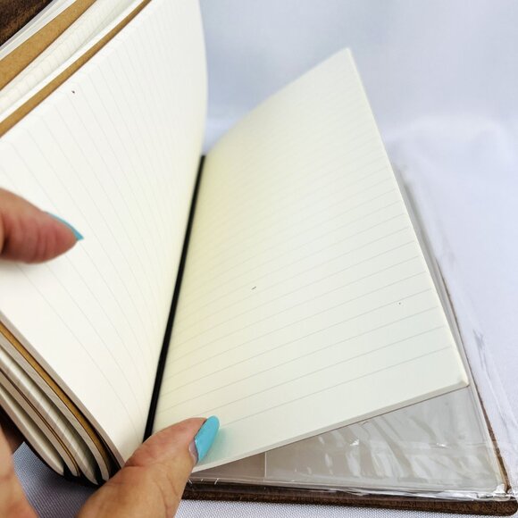 Handmade Refillable Leather Journal Traveler Diary Notebook 8.5 x 4.5 NWT - Picture 7 of 9